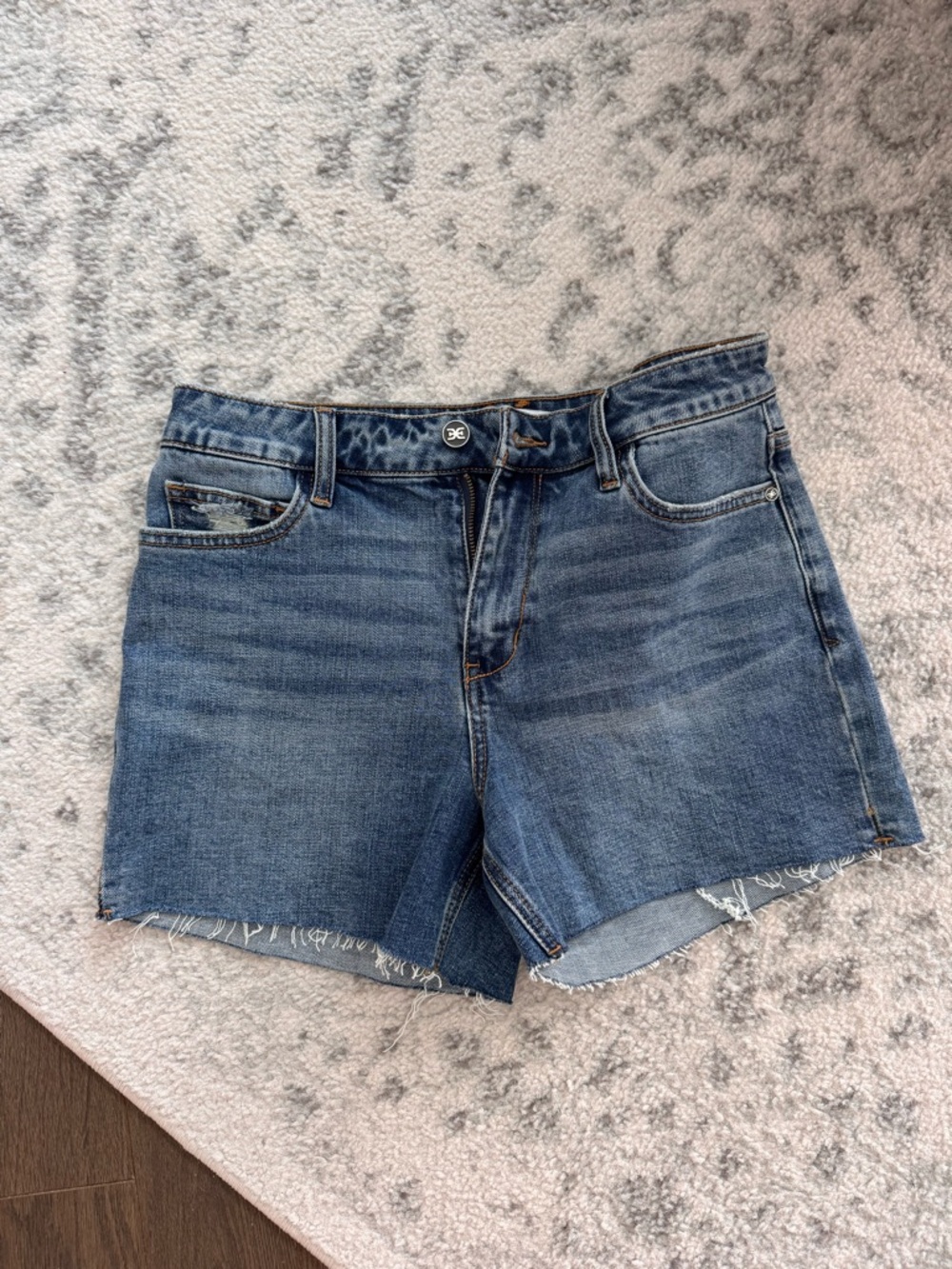 Sam Edelman Denim High-Rise Cutoff Shorts - Blue